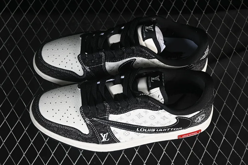 All categories Air Jordan Jordan series basketball shoes Air Jordan 1 Low High-end customized low-top sneakers Travis Scott x Fragment Design x Air Jordan 1 Low OG SP AJ1 Joe 1LV joint white and black denim low-top cultural casual sneakers SC0601-054